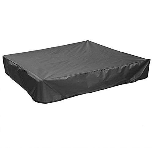 Roadtime Sandkastenabdeckung, wasserdichte, staubdichte, quadratische Sandkastenabdeckung Plane mit Kordelzug, Sandkasten-Staubschutzdach für Sandkasten, Terras und Möbel (Black,180*180cm)