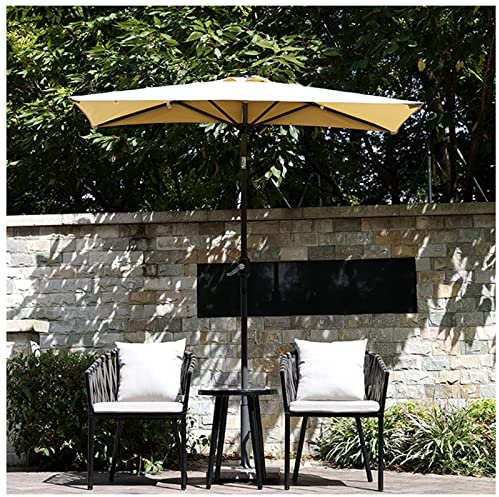 Jardin rectangulaire 2 * 1M, Demi-Parapluie de terrasse extérieure, avec manivelle et Protection Solaire inclinable, pour Jardin, Balcon, terrasse, Plage (Taille : Beige)