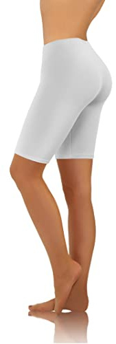 sesto senso Damen Kurze Leggings Weiß Baumwolle Mädchen Fahrradhose Sportshorts Bunte XXL White