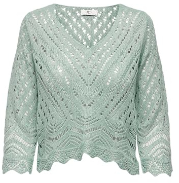 JdY Damen Jdynew Sun 3/4 Cropped KNT Noos Strickpullover, Jadeite, S EU