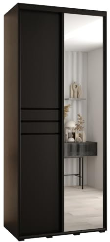 ABIKSMEBLE Armoire Davos 11 - Dressing Chambre Adulte - Penderie Vêtement - Garde-Robe 3 Portes - Closet Coulissant Miroir