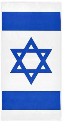 CHIFIGNO Handtuch mit israelischer Flagge, saugfähig, weich, Küchentücher, dekorative Badetücher für Badezimmer, Spa, Fitnessstudio, Sport, 76,2 x 38,1 cm, Blau und Weiß