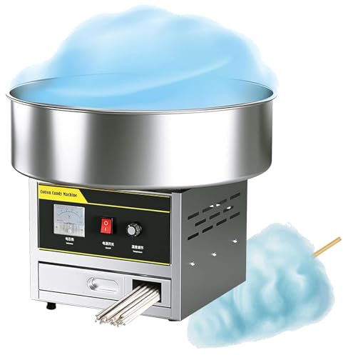 SACLMD Professional Cotton Candy Machine,Electric Cotton Candy Makers,Commercial Cotton Candy Machine,Candy Floss Maker,Family Party,Silver-220V