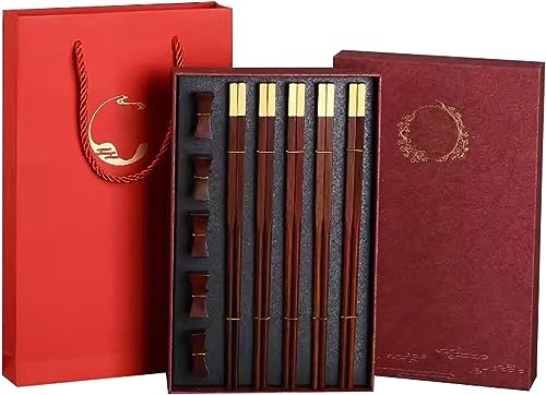 Bacchette riutilizzabili, Bacchette Bacchette riutilizzabili usa e getta Bacchette riutilizzabili, Set regalo di bacchette antiscivolo per la casa (Colore: A, Dimensioni: 10 paia) (B 5 paia)