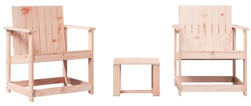 ULUYYUC Balkon Stühle Camping Tisch Stuhl Set Balkonstühle Balkonstuhl - 3-TLG. Garten-Lounge-Set Massivholz Douglasie für Speisesaal Balkon Außenbereich Garten