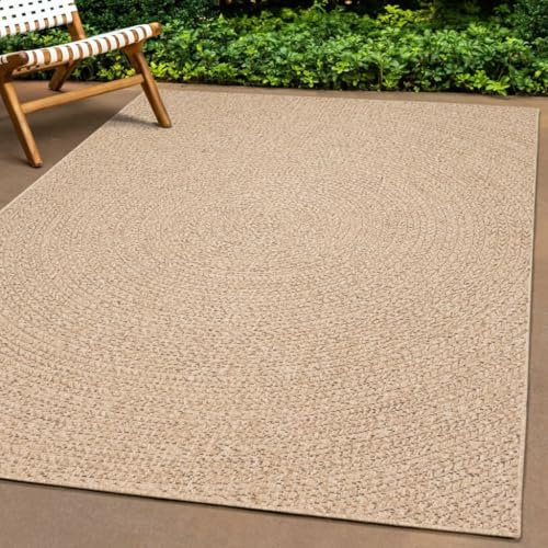 Tidyard Teppich Bambusmatte Wohnzimmerteppich Badezimmerteppich Bambusteppich rutschfest für Wohnzimmer,Läufer Küchenteppich Flurteppich ZIZUR 120x120 cm Jute-Optik Indoor und Outdoor