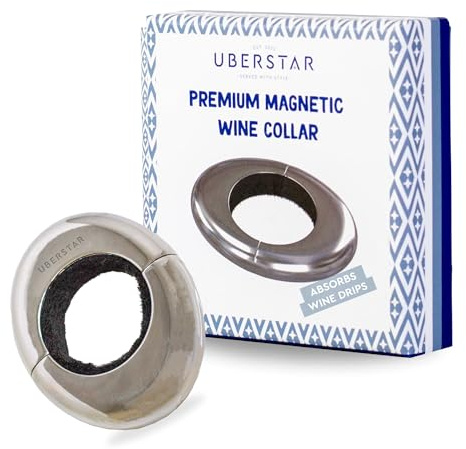 Magnetic Wine Bottle Collar/Wine Drip Ring Chrome Plated Fits All Bottles