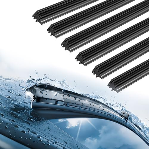 RiuCrepian Confezione da 6 gommini tergicristallo, gommino tergicristallo venduto al metro universale, ricambio gommino tergicristallo, compatibile con tutti i tergicristalli (800 mm).