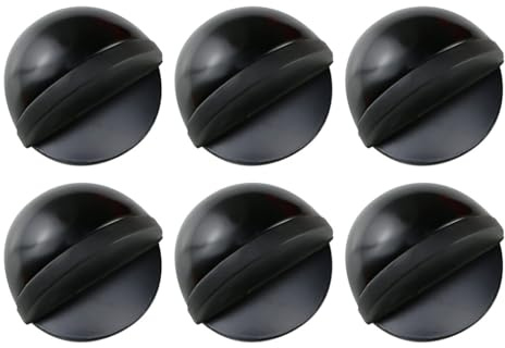Anlising 6PCS Türstopper Boden Selbstklebend, Selbstklebender Boden Türstopper,Türstopper Boden Edelstahl,Bodentürstopper Selbstklebender,Wandschutz Polierter Türstopper,für Meisten Hartböden(Schwarz)