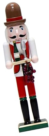 KAHDGSS Marionetas de Navidad de madera para hacer vino, cascanueces, 38 cm, figura decorativa para mantel, centros de mesa, adorno