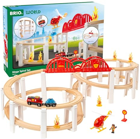 BRIO World Großes Spiralenset - Spielzeug ab 3 Jahre | 73 Teile, Holzeisenbahn-Set, Kleinkindspielzeug, Geschenk für Jungen und Mädchen