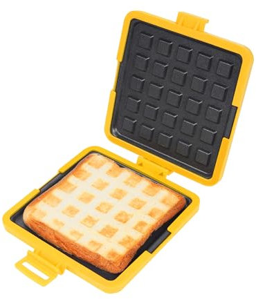 Microonde Toastie Maker, Mini Sandwich Press tostapane per pannio per pannio per lavatrice per piatti per formaggio e colazione, 4 colori, 4 colori (Giallo)