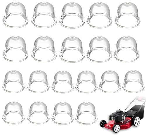 Zündkapsel Primer Pumpe, 20 Stück Pumpenkappe Pumpe Bulb Silikon Kraftstoffpumpe Primer Vergaser 22mm/19mm Transparent Primerkolben Ersetzt für Rasenmäher, Gebläse, Rasentrimmer, Schneider