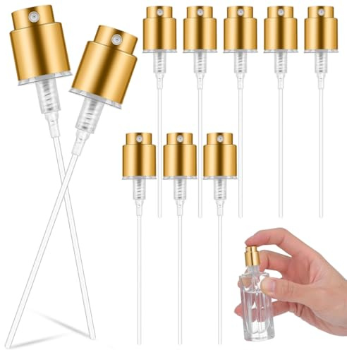 Veemoon 10pcs Spray Bottle Top, Perfume Nozzle Fine Mist Spray Caps Perfume Atomizer Nozzle Pump Head Sprayer Tops Pump Head for Essential Standard Fine Mist Distribution, for 13MM Bottle Neck