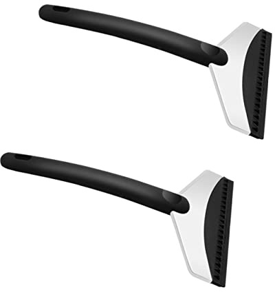 HAPINARY 2 Pezzi Raschietto per Ghiaccio Acciaio Inossidabile Strumento Rimozione Ghiaccio per Auto Ergonomico per Pulizia Facile e Veloce del Parabrezza per e Outdoor