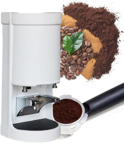 XEEAOFE Electronic Automatic Coffee Tamper Machine - 58mm Precision Press for Perfect Espresso for Home & Commercial. Adjustable Pressure, Multi-Tamp White