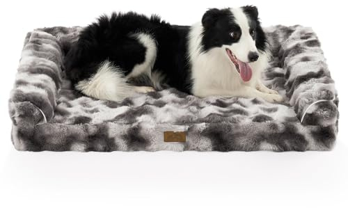 COZY KISS Orthopädisches Hundebett Ergonomisches Hundesofa - 106x17x76 cm Hundecouch mit Eierförmiger Kistenschaum für Große Hunde, Waschbar rutschfest Hundebetten,Tie-Dye-Grau（Lagerverkauf）