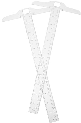 Hoement 2 Pezzi Righello T Plastica Doppia Scala Centimetrica Precisione Alta per Disegno e Layout Ufficio Studio