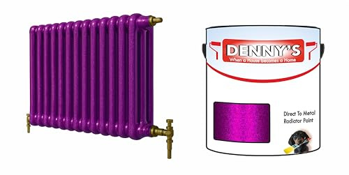 SCOOBYS PAINTS BACK IN THE MIX Direct to Metal Radiator Paint, Heat Resistant, 250ml, Brush-On Application Metallic and solid Colours (1 Magentan Metallic)