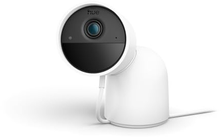 Philips Hue Secure Desktop-Überwachungskamera, Außenkamera mit 2K-Videoauflösung, Videoüberwachung mit Sofortbenachrichtigungen, Zwei-Wege-Audio, Integration Lichtern, Weiß