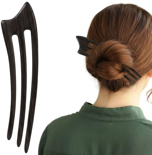 Fourchette à cheveux en bois de santal, bâton à cheveux en bois naturel avec des parfums subtils, épingle chinoise faite la main pour femmes noires