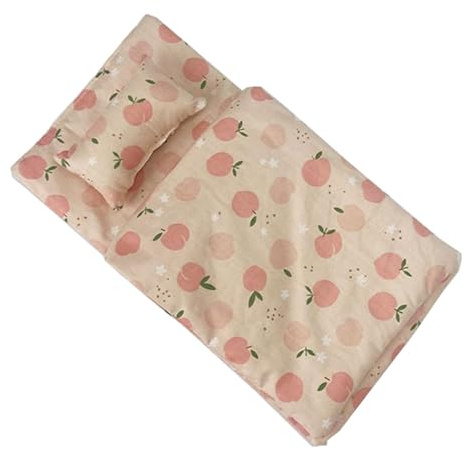 Puppenbettwäsche Set mit Quilt Kissen Zubehör Rollenspielbettdecke Puppenbett Kinder Spielzeug für Mädchen Geschenk Rollenspiel, Rosa