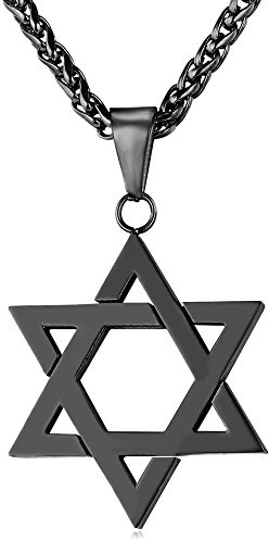 U7 Halsband med Davidsstjärna, hänge, för män & kvinnor, rostfritt stål/925 sterling silver, guld/svart/roséguld/blåpläterad, israel, judiska smycken, hexagram-halsband, Pärla Läder Strass Rostfritt stål Kubisk zirkon Koppar, Ingen ädelsten