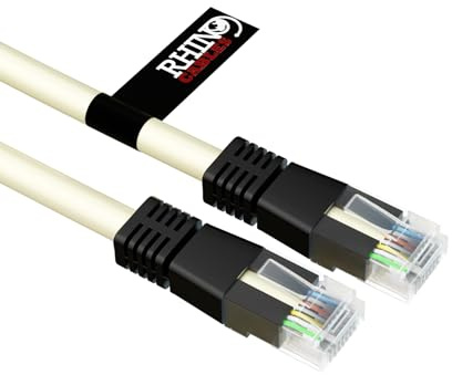 rhinocables CAT6 Crossover Enhanced High-Speed Gigabit Ethernet Patch Network Cable for LAN Cross wired UTP Grey Lead with RJ45 for Internet, Xbox, Modem, Hub Switch, PC & Laptop (5m)