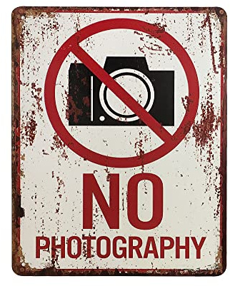 Blechschild NO PHOTOGRAPHY Retro Dekoschild Fotografieren verboten 25 x 20 cm