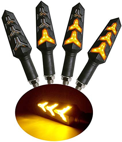 4 pcs Frecce moto LED di Y-tipo Indicatori per moto Modalità Fluente,Diurna luci di azionamento