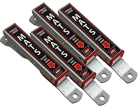 Malco Mat Clamp - Heavy Duty Aluminum Car Wash Floor Mat Hanger/Hold Your Floor Mats While You Clean Your Car/Pack of 4 (810149PK4)