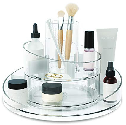 Umbra Cascada Kosmetik und Makeup Organizer mit integriertem Behälter, 2-stufig und 360 Grad drehbar