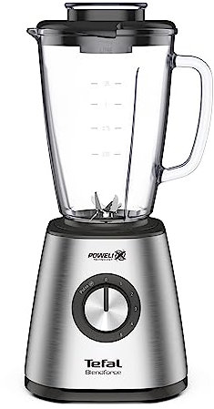 Tefal BL439D Blendforce 2 Standmixer | 800 W | kraftvolles Mixen | 5 Geschwindigkeiten | Pulsfunktion | 6 Powelix-Messer | Edelstahlkorpus | 1,75-L-Thermoglasbehälter | Eiszerkleinerer | Edelstahl