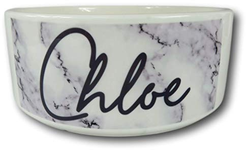 Personalised Pet Bowl | Personalised Marble Name Dog Bowl | New dog present | puppy bowl | pet bowl animal bowl | Ceramic pet bowl | Pet Accessories (Small)