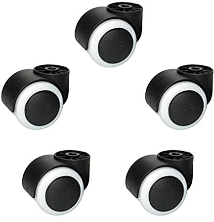 KDDEON Rotelle per Sedia da Ufficio Senza Stelo M8,Ruote per Sedia da Ufficio da Computer Silenziosa,Ruote Girevoli per Mobili in Nylon,Carico 125kg,per Vecchie Bielle,5 Pezzi