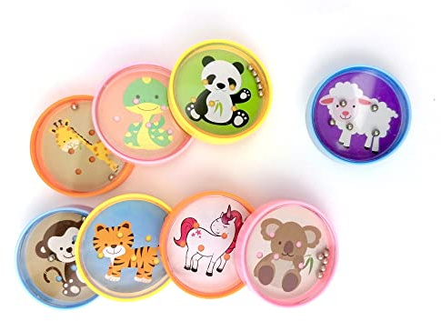 STUWU 8 x Geduldspiel rund Ø 5,5 cm Geschicklichkeitsspiel Reisespiel Reisespiele Kugelspiele Mitgebsel