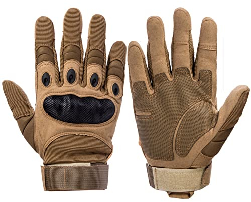 GEDASHU Motorradhandschuhe Touchscreen Handschuhe Schießhandschuhe Paintball Anti-Rutsch Hard Knuckle Fahrrad Vollfinger Handschuhe