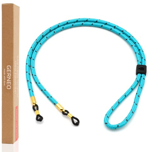GERNEO® – DAS ORIGINAL – Florenz – Premium Brillenband für Sonnenbrillen & Lesebrillen mit Silber Halterungen – diverse Farben – verstellbar mit Kabelzug & Logogravur