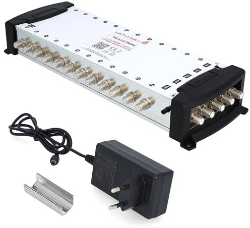 ZEHNDER 5/24 - Multiconmutador ZEHNDER 5/24 para LNB Quattro y Quad LNB, multiswitch para 1 satélite y 24 participantes (TV, receptor de satélite), 4K Digital Matrix Sat Distribuidor de antena de