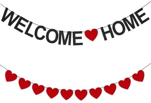 LEEQ Welcome Home Guirnalda - Decoracion de Welcome Home Pancarta, Fiesta de Welcome Home Guirnalda para Fiestas Familiares