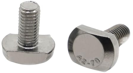 CHATROOM 1/2/5 Stück M5 M6 M8 M10 M12 A2-70 304 Edelstahl T-Nut Rutsche Schienenschiene T-förmiger rechteckiger Hammerkopfschraubenbolzen (Size : 45mm, Color : M12 1pc)