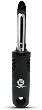 Kansai Convenience | Vegetable Peeler | Julienne Black Non Slip Grip Handle | Sharp Stainless Steel Blade | Swivel Cutters | Kitchen Utensils | Gadgets | Potatoes | Veg | Fruit | Peelers
