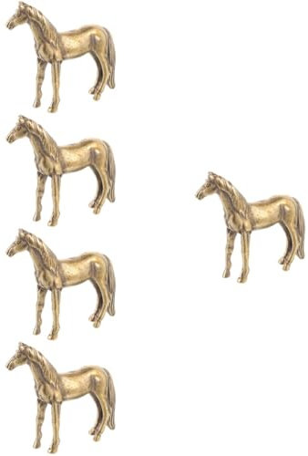 Cabilock 5St Pferdeverzierung Vintage- stehende Pferdestatue Schreibtisch- Metall Tierstatue Desktop- Handwerkspferd aus Messing Jahrgang Tee Haustier China schmücken