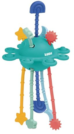 LUDI - Zippy Toy - Jouet De Stimulation Multisensorielle - Différentes Textures - Ergonomique - Matière Souple - Dès 10 Mois - Soulage La Poussée Dentaire - Dextérité Et Motricité - 14x21x14 cm
