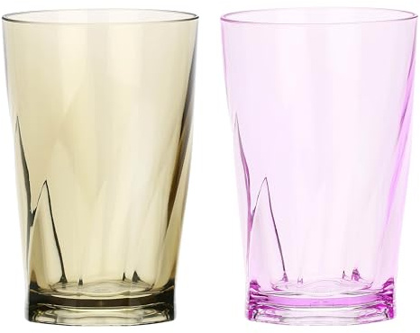 THUN, Set 2 Bicchieri in Acrilico, Linea Florianne SS24, Idea Regalo per la Cucina, 25 cl di Capienza