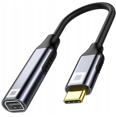 Co2 Adaptateur USB-C vers Mini DisplayPort DP 8K/60Hz, 4K/120Hz, Full HD, Plug & Play, Dynamic HDR, câble unidirectionnel, Space Grey, MHL, Compatible avec iPhone, MacBook, iPad Pro, Galaxy (8K)