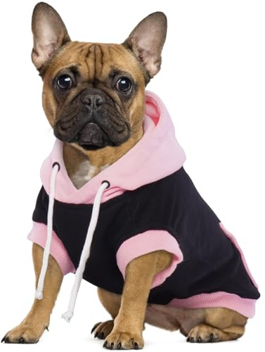Hjumarayan Hoody Hund - Hunde Hoodie Mittlere Hunde Ärmellose Hoodie Hund Farbblock Hundesweatshirt Baumwoll Hundepullover Hoodie Hunde Kapuzenpullover für Frühling, Herbst und Winter (Rosa L)