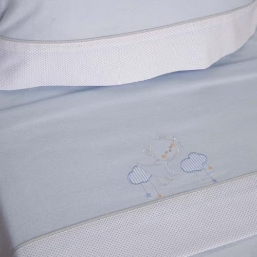 10XDIEZ Juego de sábanas Cuna - Maxicuna, Oso Luna 386 Blanco/Azul | En 100% algodón, color oso luna 386 blanco/azul, tamaño maxicuna, set de 3 piezas, estilo moderno, para tu dormitorio