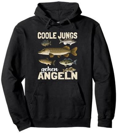 Coole Jungs gehen Angeln lustiges Fische Sportfischer Angler Pullover Hoodie