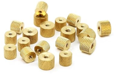 5-50 st räfflade tummutter Handgreppsknoppar M2 M2,5 M3 M4 räfflad mässing tummutter Mässing räfflade mutter Cylindrisk justeringsmutter(20pcs,M2)